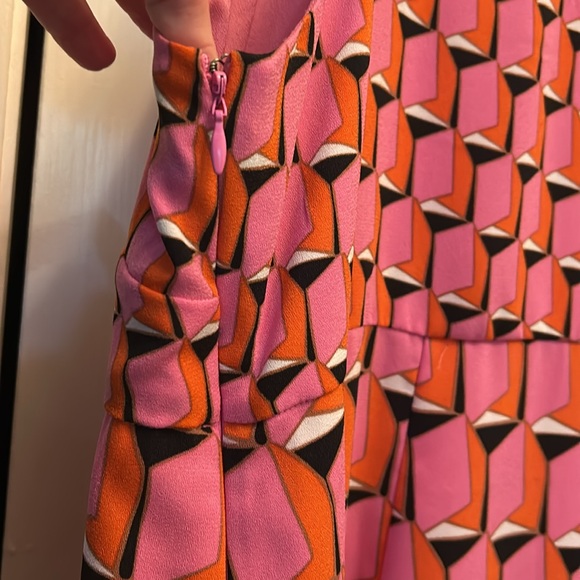 Pink Geometric Patterned Women's Dress - Picture 6 of 7